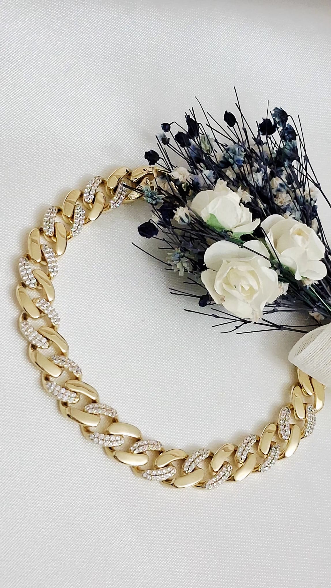 XUPING Bileklik - Kalın Baklava Zincir ve Taş Detaylı